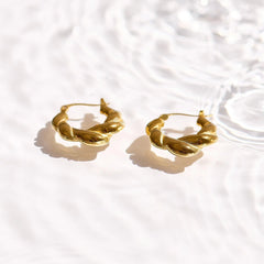 Chunky Twisted Hoop Earrings