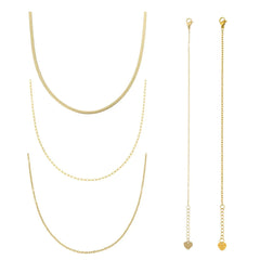 Fine Lines Bundle: 5 Piece Necklace and Bracelet Bundle