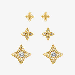 Glitter Pop Stud Earrings 3 Piece Pack
