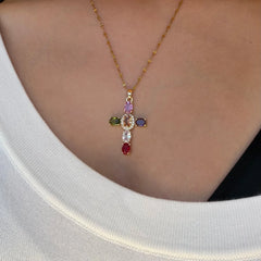 Heavenly Glow Cross Necklace