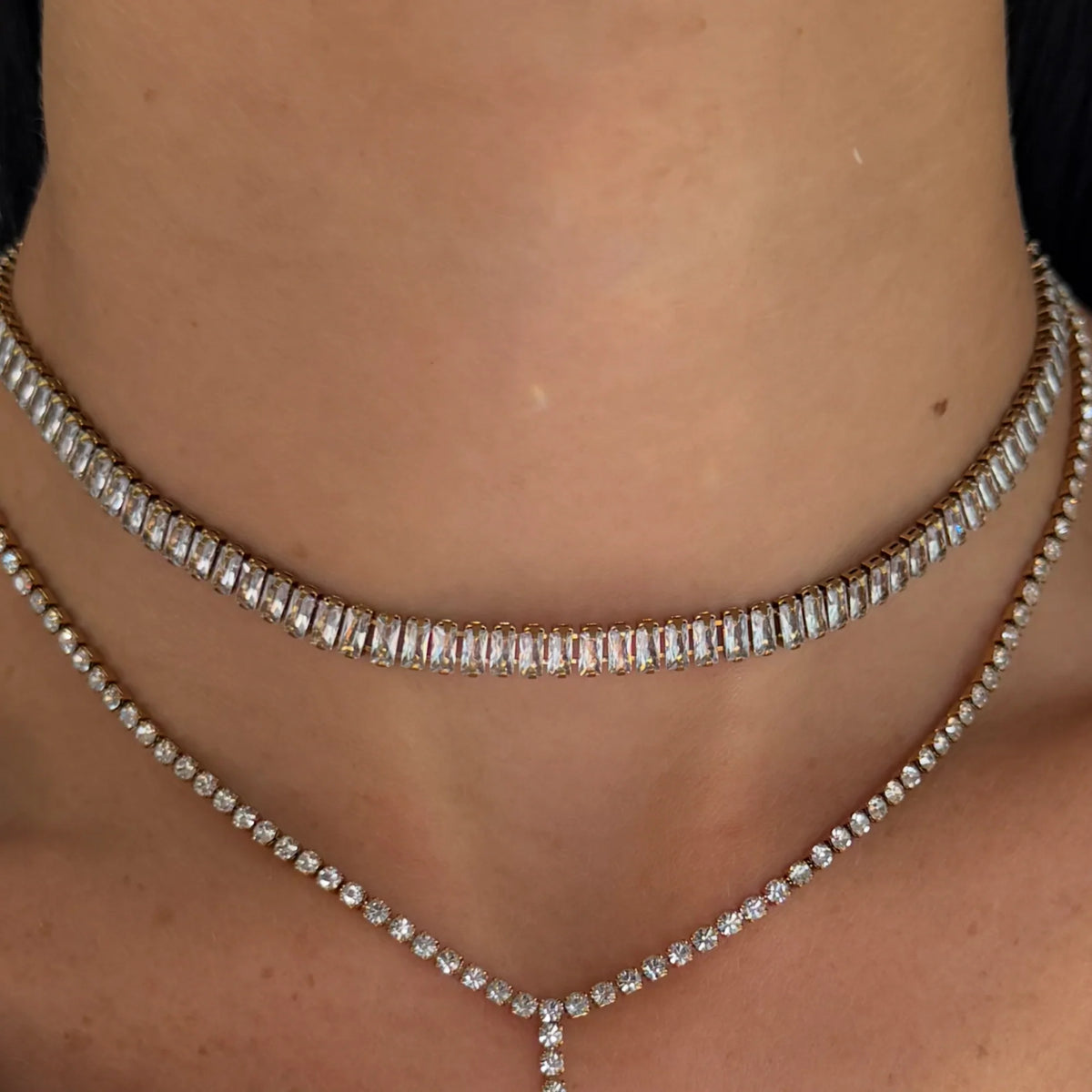 Frost Beam Tennis Choker Necklace