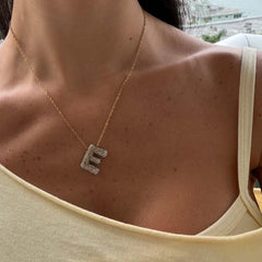 Pave Bubble Letter Necklace