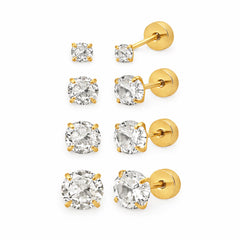 Babydoll Flat Back Stud Earrings Gold