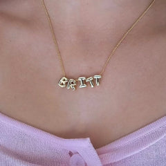 Custom/Personalized Bubble Letter Name Necklace