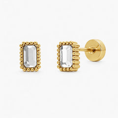 Baby Glow Flat Back Stud Earrings Gold