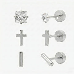 Simply Yours Flat Back 3 Piece Earring Set