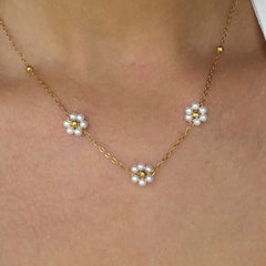 Daisy Summer Necklace & Bracelet 2 Piece Set