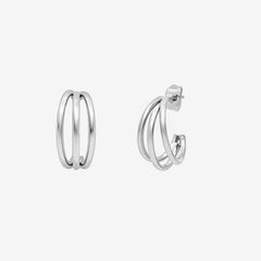Triple Charm Hoop Earrings
