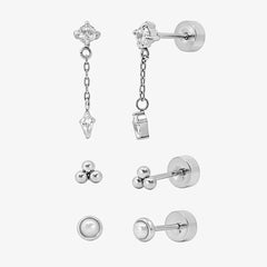 Starry Babe Flat Back 3 Piece Earring Set